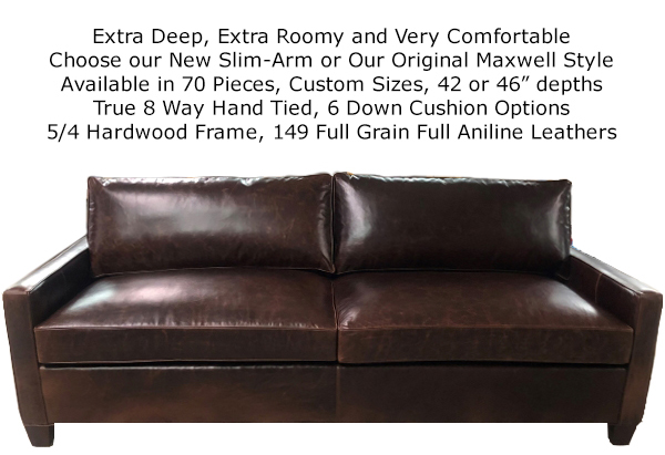 Madison Slim-Arm leather sofa